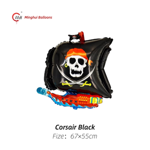 Globos de Aluminio con Temática Pirata, Barco Pirata, Personaje Pirata, Sombrero de Tiburón, Decoraciones para Fiestas de Cumpleaños Infantiles y Halloween - Product Image 2