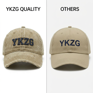 หมวกแก๊ปเบสบอลทรงเรโทร YKZG ปักโลโก้แบบกำหนดเอง ปักลาย 3 <span class=keywords><strong>ม</strong></span>ิติ ขนาด 3.0 <span class=keywords><strong>ม</strong></span><span class=keywords><strong>ม</strong></span>. ทรงมงกุฎแบบขาดๆ  ติดกระดุ<span class=keywords><strong>ม</strong></span>แบบหัวเข็มขัดเดี่ยว หนักแน่น - Product Image 5