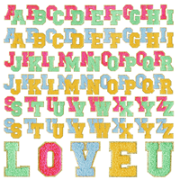 Patchs en lettres chenille autocollants, patchs brodés personnalisés pour vêtements, sacs à dos, trousses de maquillage, cadeaux DIY, décoration