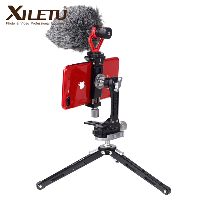 XILETU XJ-10S 720° Rotating Magnet Phone Clip - Universal Cold Shoe Mount for 1/4" & 3/8" Tripods, GoPro & DSLR Accessories