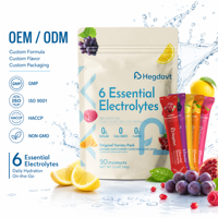 Sobres de Electrolitos con Vitamina C y Zinc, Polvo para Hidratación, 20 Sobres, OEM, Marca Privada, Venta al Por Mayor, Suministro Directo de Fábrica