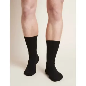 5-Pack calzini da uomo Premium neri da lavoro di alta qualità Spandex poliestere antiscivolo traspirante Design sportivo uso quotidiano polsino regalo - Product Image 2