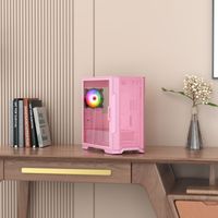Hot Selling Factory Oem Custom Pink Micro Tower& ATX HD USB3.0 Matx Computer Case Tempered Glass for Gaming Pc case