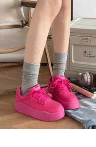 2025 Sneakers con lacci in Sole spessa primavera estate arancione per donne scarpe Casual con plateau in stile College - Product Image 4