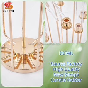 SMOOTH Modern Acrylic Clear 118cm Mirror Design Candelabra Centerpiece <b>Wedding</b> <b>Candle</b> Holders Table Centerpieces Decorations - Product Image 2