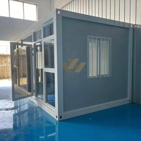 Maison conteneur modulaire en verre durable avec mur-rideau et structure en acier, démontable, pour bureau de chantier