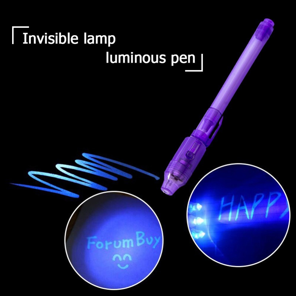 Penna A Inchiostro Invisibile Con Luce UV - Viola, 13.4x1.5 Cm, Per Scrittura Segreta