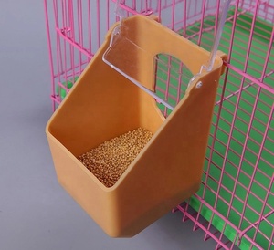 Mangeoire à pigeons de haute qualité pour usage domestique, petite tasse marron, mangeoires et abreuvoirs en plastique à deux trous pour oiseaux// - Product Image 3