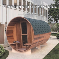 Sauna en bois de cèdre rouge carbonisé pour l'extérieur, vente en gros d'usine, chauffage électrique, capacité 6 personnes, vapeur sèche, design européen