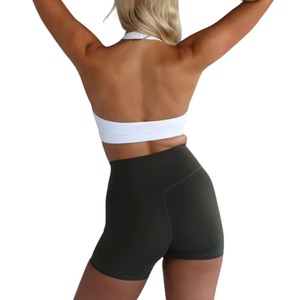 Conjunto de Yoga de Cintura Alta para Mujer, Top Deportivo con Cuello en V y Pantalones Cortos, 2 Piezas, Ropa Deportiva Transpirable de Secado Rápido - Product Image 4