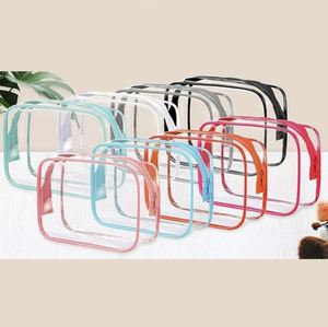 Sac de toilette transparent en PVC portable, sac de rangement pour cosmétiques, sac de rangement unisexe avec logo personnalisé, vente chaude - Product Image 2