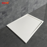 Base de douche en résine de style européen anti-dérapant pour salle de bain Rectangle Surface solide Bac à douche en pierre