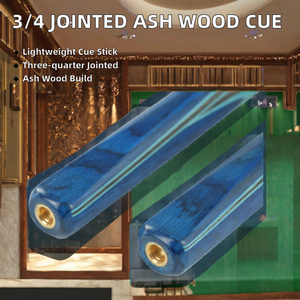 Taco de billar de madera de fresno azul, 3/4 articulado, para snooker y pool, 1450mm, ligero, de 2 piezas, TP-C2203 - Product Image 2