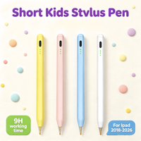 Stylet court de 2e génération avec fonction anti-rejet de la paume pour iPad Enfant 2018-2026 - Stylet actif rechargeable avec indicateur LED triple
