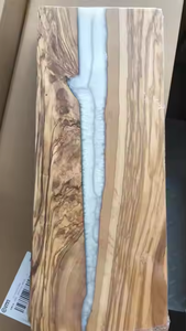 Venta caliente nuevo diseño de alta calidad madera de olivo empalme resina tabla de cortar charcutería Oliva servir madera tabla de queso - Product Image 2