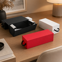 Boîte pliante en carton rigide noir ondulé personnalisée de luxe avec fermeture magnétique pour emballage cadeau, vêtements et vin – Vente en gros