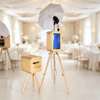 Machine photo portable vintage en bois véritable, légère, avec écran tactile, pour appareil photo reflex numérique et iPad, impression instantanée, compatible Wi-Fi