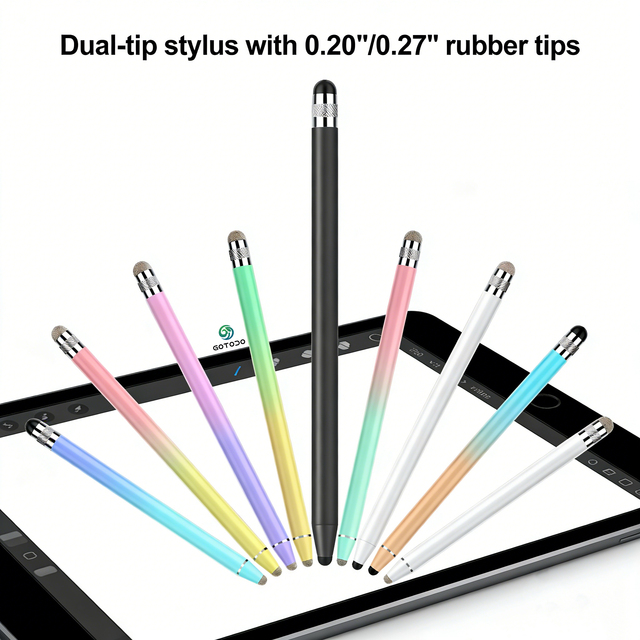 Dual Nib Replaceable Metal Touch Pen Stylus Pencil Drawing Compatible iPhone iPad Android Microsoft Surface GOTODO