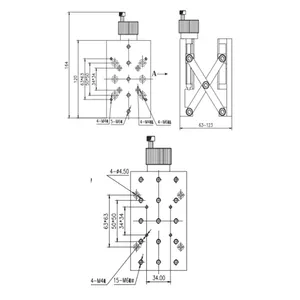 Escenario de posicionamiento vertical manual, tamaño de 120x80mm, puede transportar 20kg