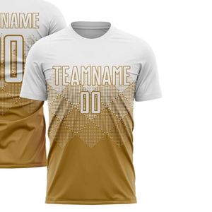 Camiseta de Fútbol de Manga Corta con Degradado Blanco Dorado, Transpirable, Ligera, de Secado Rápido, Ropa Deportiva de Alto Rendimiento para Equipos - Product Image 2