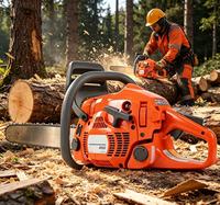 Motosierra de Gasolina ZCMAX HU450 de 2 Tiempos, Cortadora de Madera de Alta Resistencia para Bosques y Granjas, Barra Guía de 20/22 Pulgadas