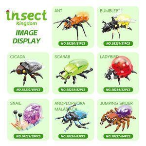 58230-58237 animaux insectes cigale coccinelle fourmi escargot MOC bloc briques modèle enfants bricolage assemblage bloc de construction <span class=keywords><strong>jouet</strong></span> ensemble <span class=keywords><strong>en</strong></span> gros - Product Image 3