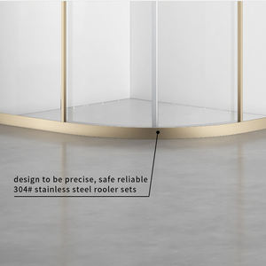Salle <span class=keywords><strong>de</strong></span> bain coin anticorrosion métal encadré verre secteur forme double porte <span class=keywords><strong>de</strong></span> <span class=keywords><strong>douche</strong></span> coulissante avec <span class=keywords><strong>poignée</strong></span> en acier inoxydable - Product Image 5