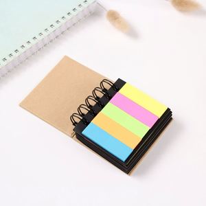 Cuaderno Espiral Vintage Kraft con Marcadores de Página Autoadhesivos Multicolor, Pestañas Adhesivas para Estudiantes, Planificador, Documentos - Product Image 1