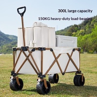 Chariot de plage pliable en acier WZ TC-74, chariot pliable portable pour le camping en plein air avec table intégrée