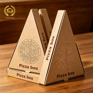 Caja Triangular para <span class=keywords><strong>Pizza</strong></span> Reciclable, con Logotipo Personalizado Impreso, Resistente al Agua y al Aceite, para Comida para Llevar - Product Image 1