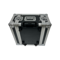 Flight case portable sur mesure 19 pouces 4U pour équipement de mixage, amplificateur audio et rack de sonorisation, avec poignée extractible et roulettes