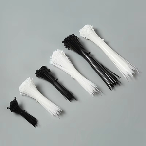 สายรัดเคเบิลไนลอนแบบล็อคอัตโนมัติ สีขาว/ดำ ชุดสายรัดเคเบิลไนลอน ห่วงรัดสายไฟ - Product Image 2