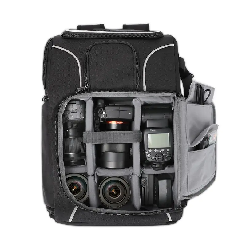 Custom Travel Hiking Video Camera Bag Waterproof Digital Gear Camera Backpack Bags with Tripod Holder & Laptop Compartment