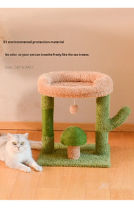 Üstün konfor odaklı Modern ahşap kedi ağacı kulesi çevre dostu yumuşak kedi salon yükseltilmiş Platform ev kedi uyuklayan karton - Product Image 5