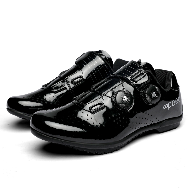 Новинка; Легкая кожаная трикотажная обувь с самоблокирующимся верхом; Chaussures De Cyclisme; Обувь для велоспорта