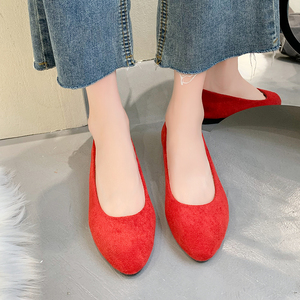 Women's Korean-Style Pointed Toe Flats Single-Layer Flat Heel Shallow Design Maternity Work Shoes in Plus Size Spring Autumn - Product Image 3