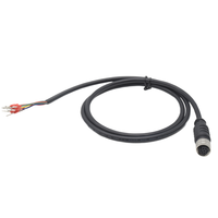Conector M12, arnés de cableado de código A de 8 pines, enchufe hembra blindado circular industrial a terminales de cableado, cable impermeable IP67