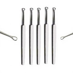 Ensemble de 5 instruments chirurgicaux manuels en acier inoxydable pour le nettoyage des oreilles, cure-oreilles à boucle - Product Image 1