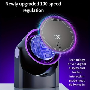 พัดลมขนาดเล็กพร้อมจอแสดงผลดิจิตอล LED แสดงผลแบบเรียลไทม์ 360 องศา °   พัดลมหมุนเวียนอากาศแบบชาร์จไฟได้สำหรับสำนักงาน พัดลมตั้งโต๊ะขนาดเล็ก - Product Image 5