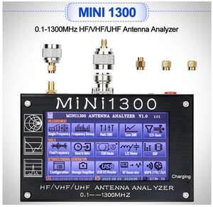UV + HF Mini1300 4.3 "터치 LCD 0.1-1300MHz 13.GHz HF/VHF/UHF ANT SWR 안테나 분석기 미터 + 충전식 배터리 - Product Image 3