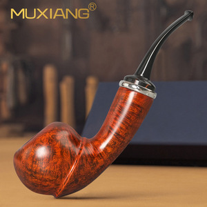 Muxiang Handmade Tobacco Pipe Fragrant Photinia Wood Free Style Long Legged Smoking Pipe - Product Image 1