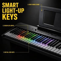 Piano numérique portable pliable Beisite S-281 à 88 touches, clavier électronique, orgue électrique, touches semi-lestées sensibles à la vitesse