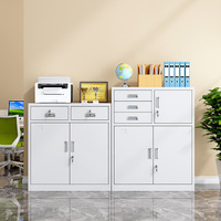 Armoire de classement en acier moderne et minimaliste avec tiroirs à porte vitrée pour le rangement de documents et d'archives