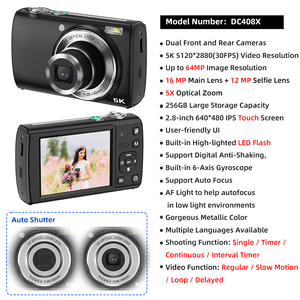 Cámara de Video Portátil con Zoom Óptico <span class=keywords><strong>5X</strong></span>, Pantalla IPS de 2.8 Pulgadas, 64MP, 5K, Estabilización Óptica, Mini Cámara Digital para Fotografía - Product Image 6