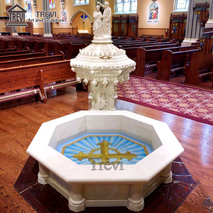 Fuentes bautismales de mármol natural para uso de iglesia cristiana ortodoxa - Product Image 1