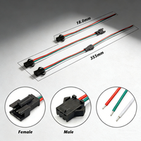 Connecteur à sertir JST SM 3 broches mâle/femelle pour câble électrique d'ordinateur/moto avec conducteur en cuivre étamé pour éclairage LED