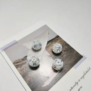 Electroplated Alloy Zircon Hollow Bead Round Sphere With Straight Hole For <b>Pen</b> Beads 076 Jinhua Winter 2025 - Product Image 2