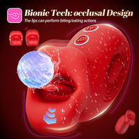 BDSM Hochwertiger Tragbarer 10-Gang IPX7 Wasserdichter Silikon-ABS Saugvibrator Starker Zungen-Leckvibrator für Brustwarzen und Klitoris