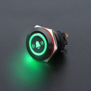 مفتاح زر LED بنمط مخصص WD22mm ، زر جرس باب IP67 لحظية من الألومينا السوداء ، مادة معدنية ، 24 فولت كحد أقصى. - Product Image 4