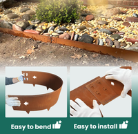 Bordure et mur de soutènement de jardin moderne découpé au laser résistant aux intempéries en acier Corten pour paysage extérieur